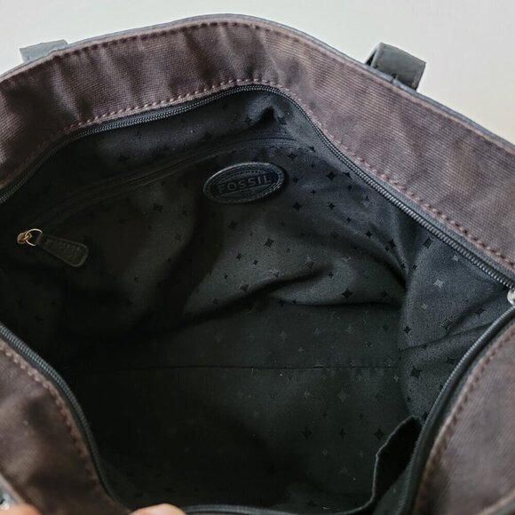 FOSSIL Black Leather Maddox XL Laptop Work Tote Shoulder Bag - Picture 8 of 13